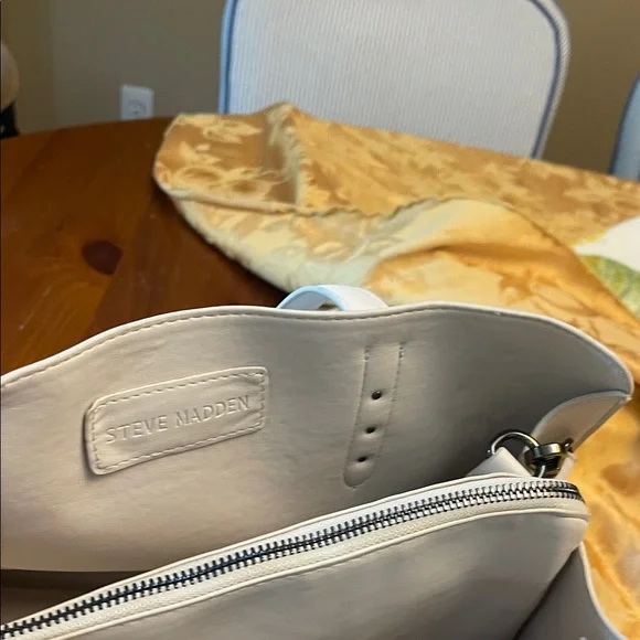 Steve Madden Cream Tote with Buckle Accents - Picture 9 of 14